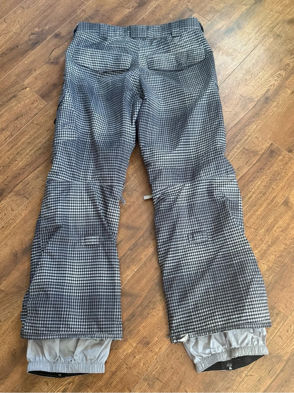 Burton Men's Black & White Gingham Snowboarding Snow Ski Pants Medium